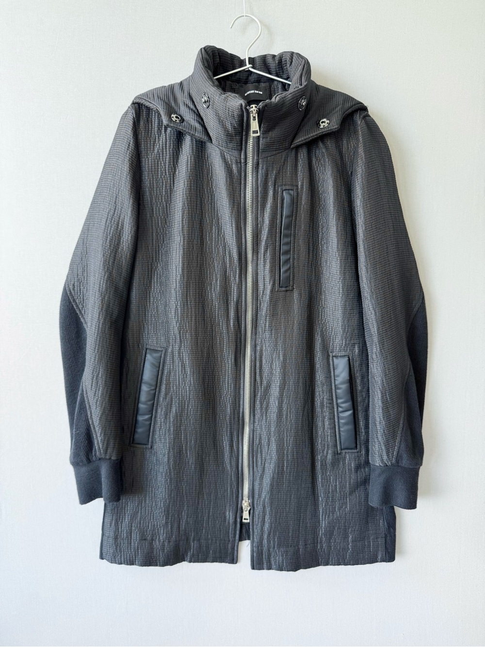 Rare Diet Butcher Slim Skin Textured Nylon Zip-Front Hooded Parka - Japan